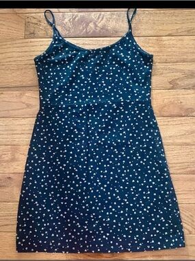 Brandy Melville Ditsy Floral Mini Dress Navy Fit & Flare Y2K 90s XS/S